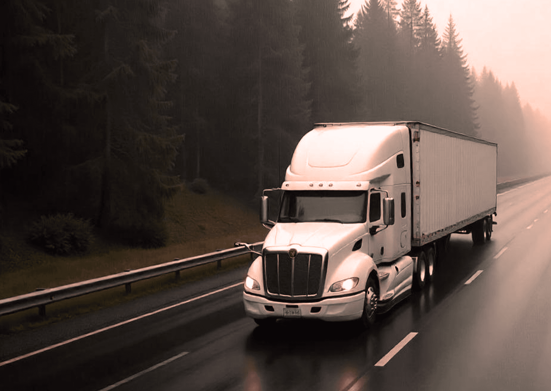 A large freight truck on the road